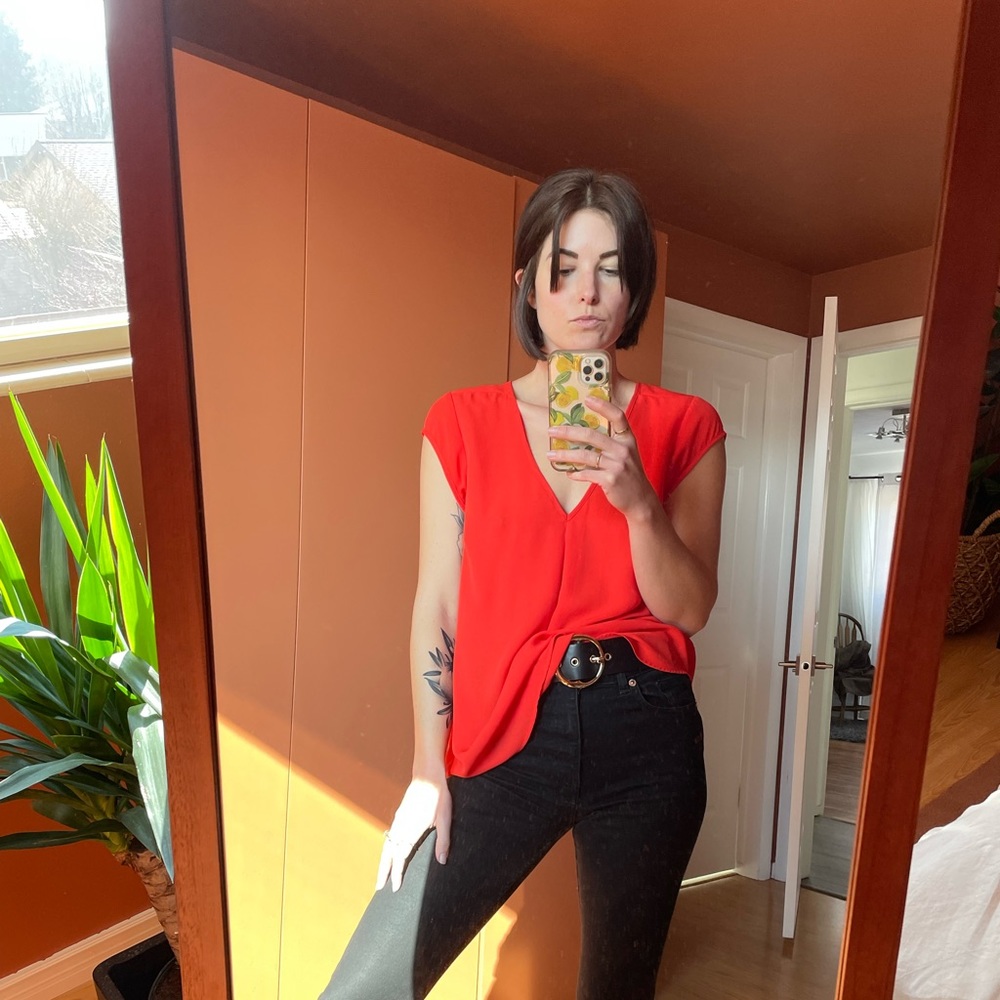 Red/orange date night shirt
